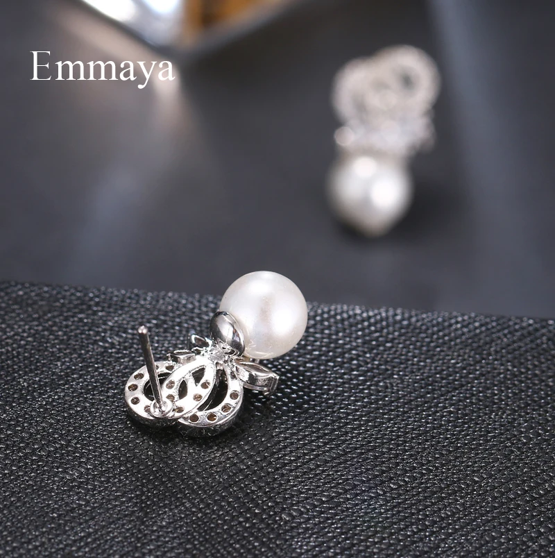 Серьги Emmaya с фианитами женские роскошные модные ювелирные украшения белым