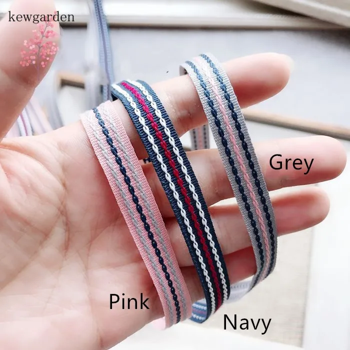 

Kewgarden 10mm 3/8" Dotted Line Stripe Satin Ribbons Handmade Satin Ribbon DIY Tape Riband 10y /lot