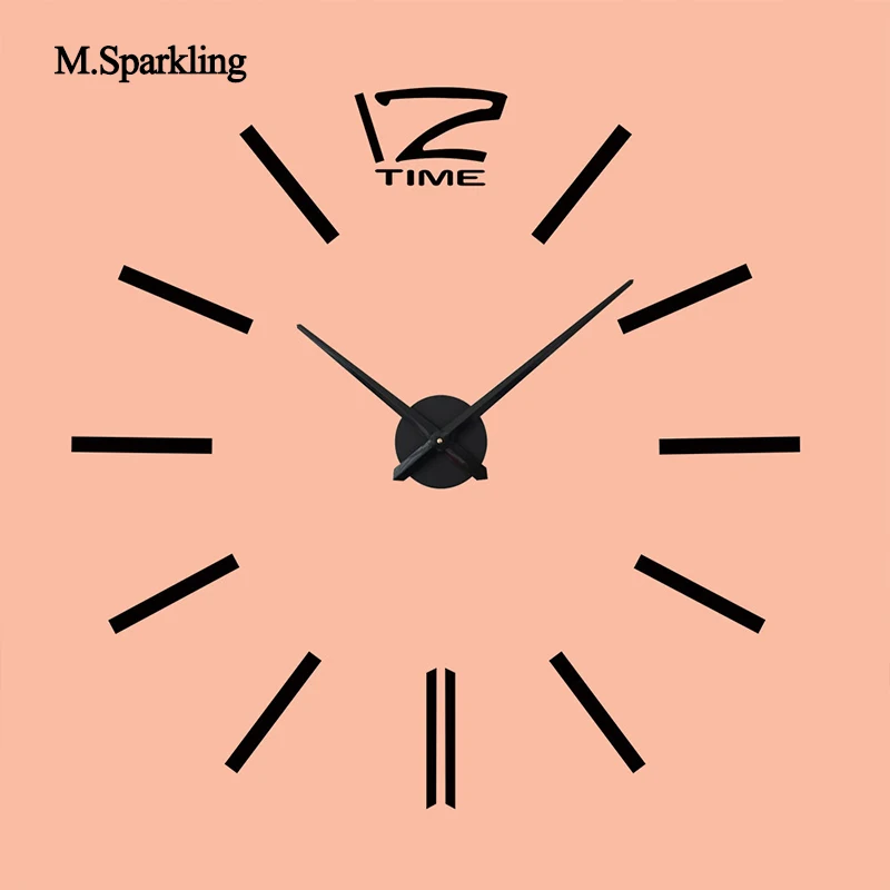 

DIY wall clock modern design digital wall clock sticker large size living room kitchen decorative 3D clock