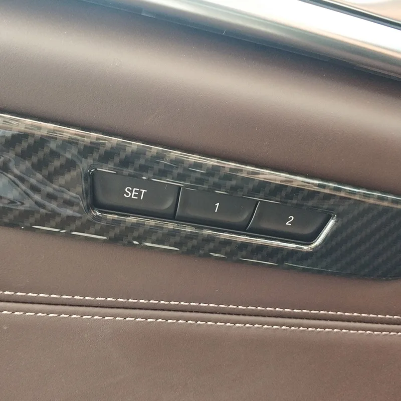 

Carbon Fiber Style For BMW 5 Series G30 2018 ABS Seat Seat memory lock Button Frame Trim Car Accessories