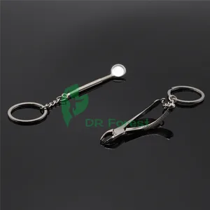 Стоматологическая лаборатория 2 шт. брелок для ключей инструмент милый зеркальный Пинцет стоматолог промо подарок