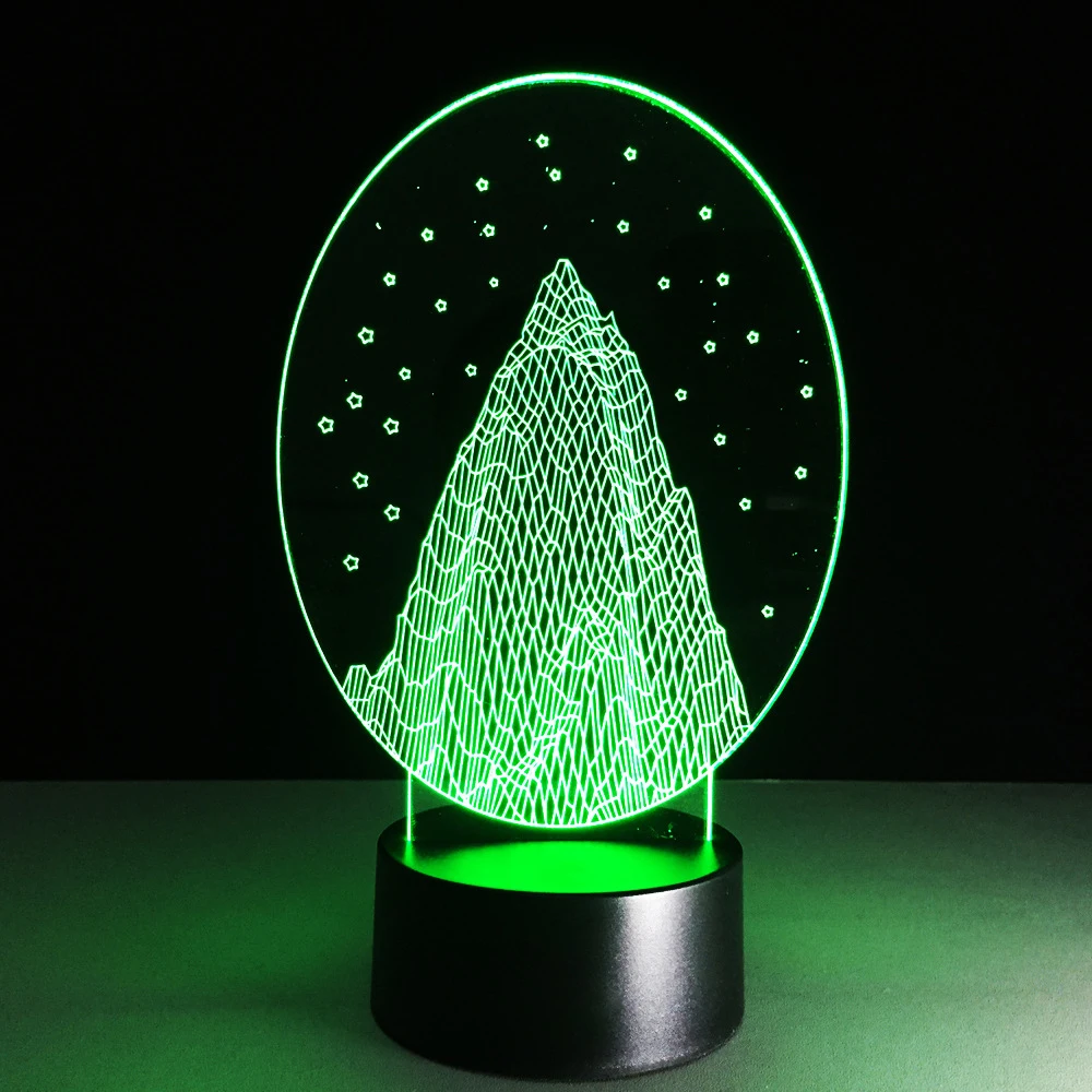 С изображением заснеженной горы светодиодный ночной Светильник Новинка 3D Bulbing RGB