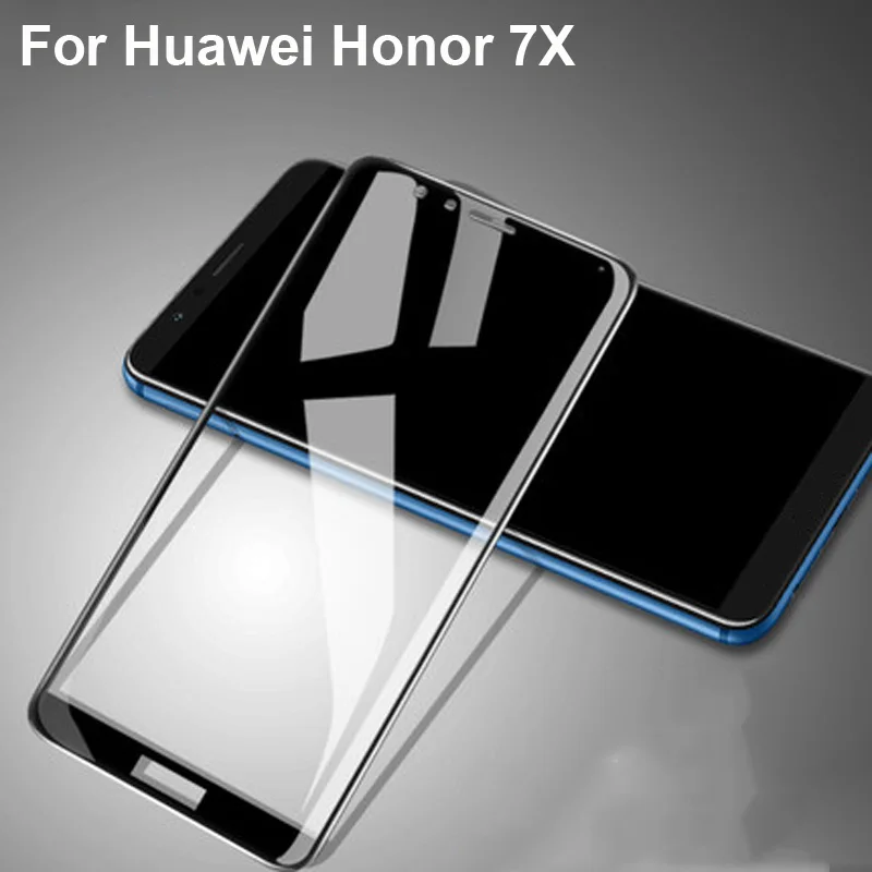 Взрывозащищенное Закаленное стекло для Huawei Honor 7X полное покрытие экрана защитная