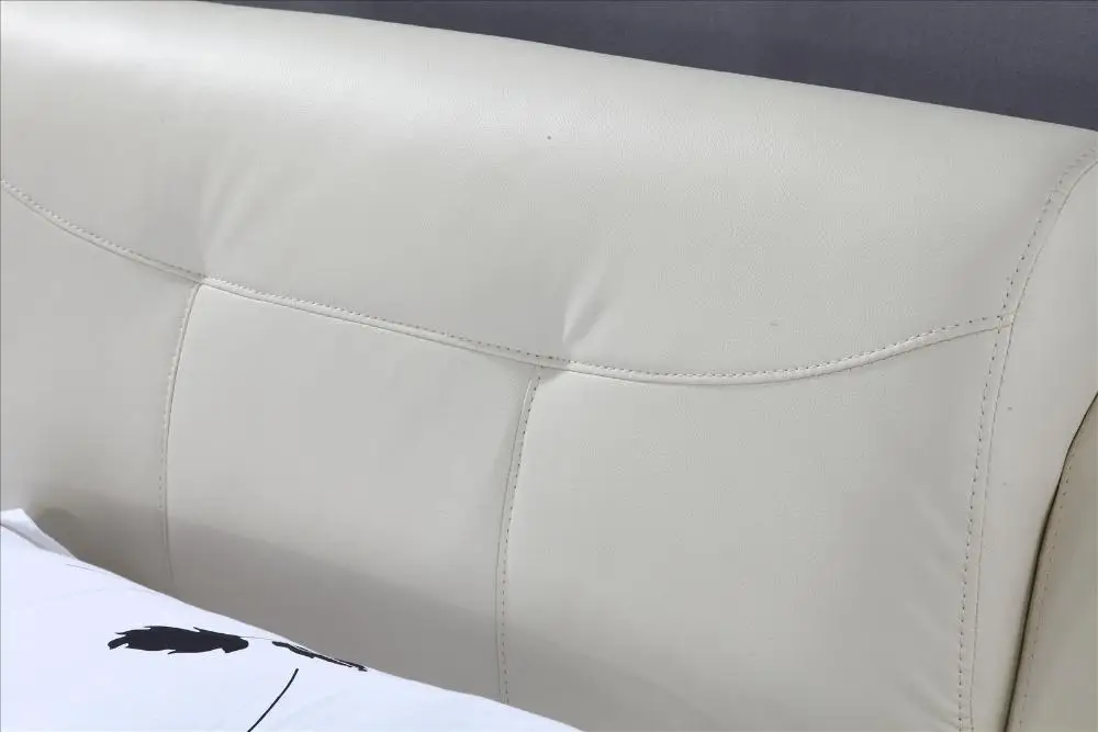 Высокая спинка Крем Топ зерно кожа мягкая кровать king size 1.8 м Современный Дизайн