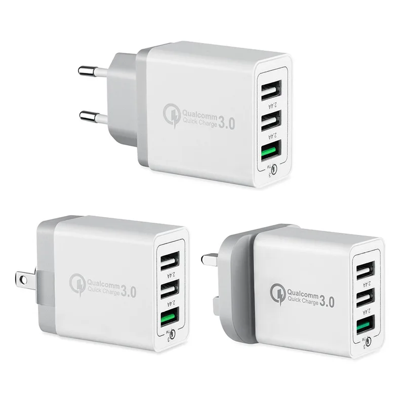 USB Wall Charger Quick Charge 3.0 Fast Mobile Phone for iPhone Xiaomi Huawei Motorola US EU UK Plug Travel Adapter | Мобильные