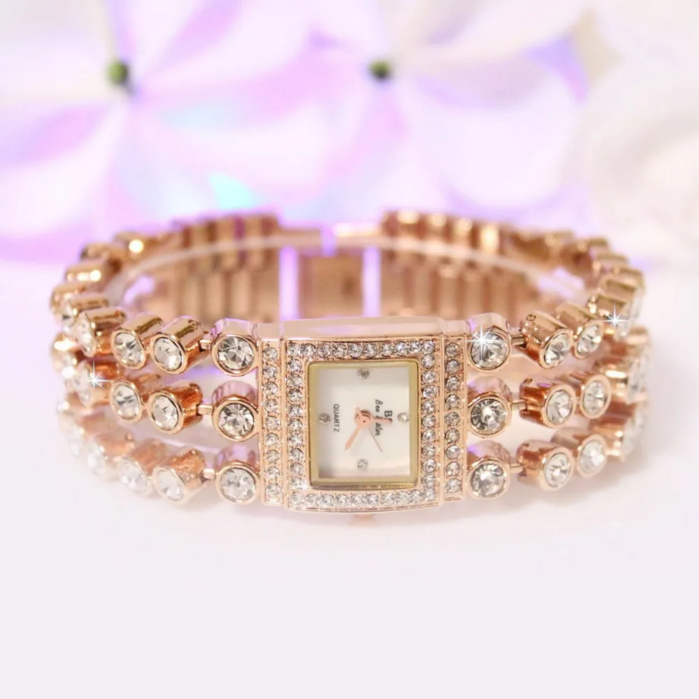 

Women Quartz Watch Fashion Luxury Ladies Diamond Dress Diamond Wristwatch Bracelet Female Clock BS Brand Relogio Feminino
