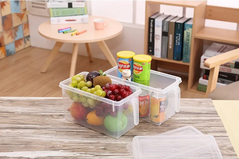 Контейнер для хранения еды в холодильнике с ручкой прозрачный пластиковый