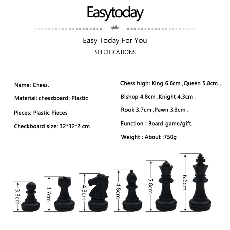 Easytoday набор пластиковых шахматных игр магнитные пластиковые шашки складные