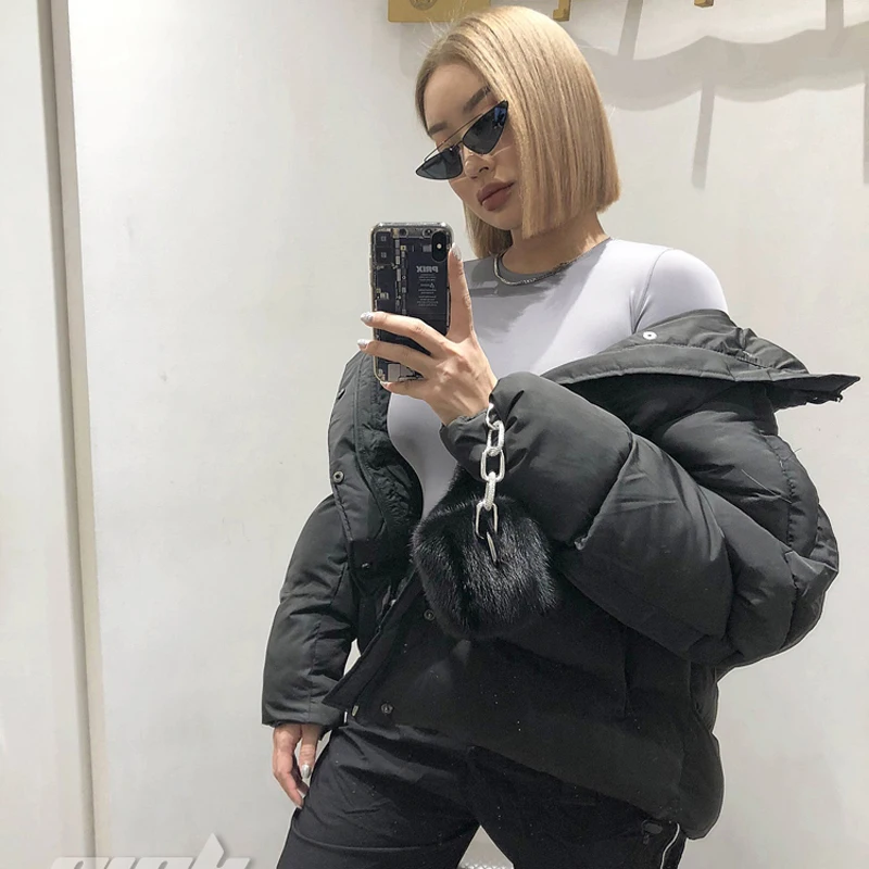 Карман на молнии пальто свободного кроя парка Для женщин Повседневное верхняя