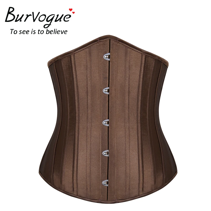 Женский корсет Burvogue сексуальные Сатиновые Корсеты на талии со стальными