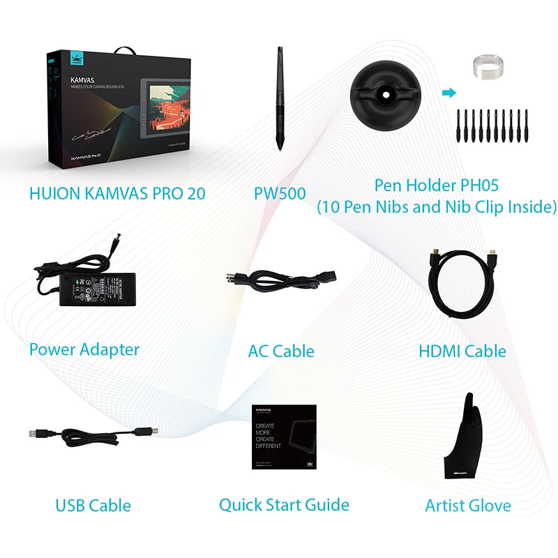 KAMVAS Pro 20 ручка дисплей монитор Цифровой Рисование монитор 8192 уровней без батареи ручка планшет монитор-HUION GT-192