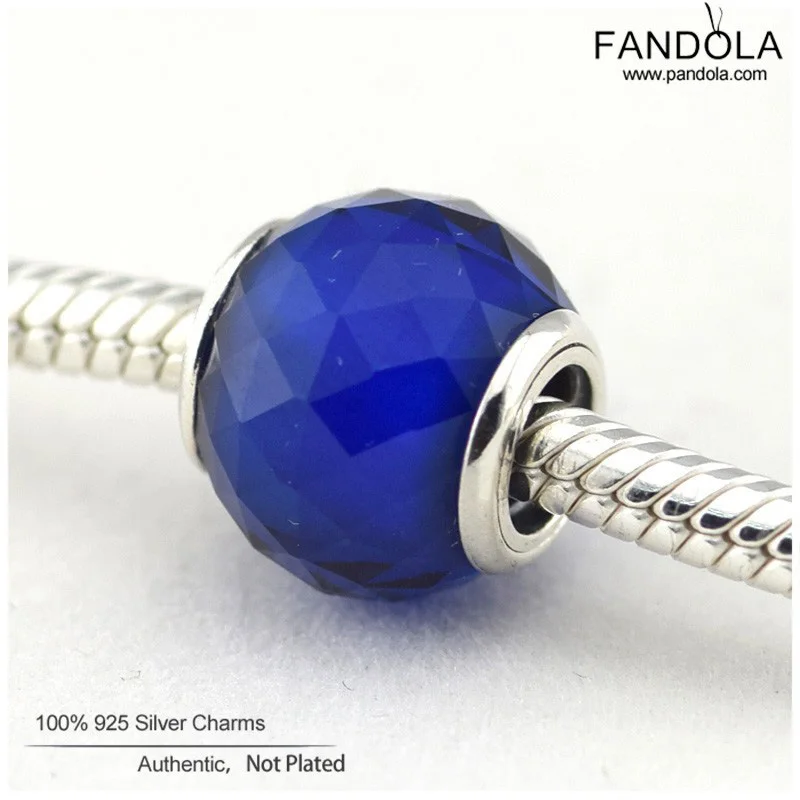 Подлинное 925 пробы серебро с геометрическим рисунком одной стороны многогранные