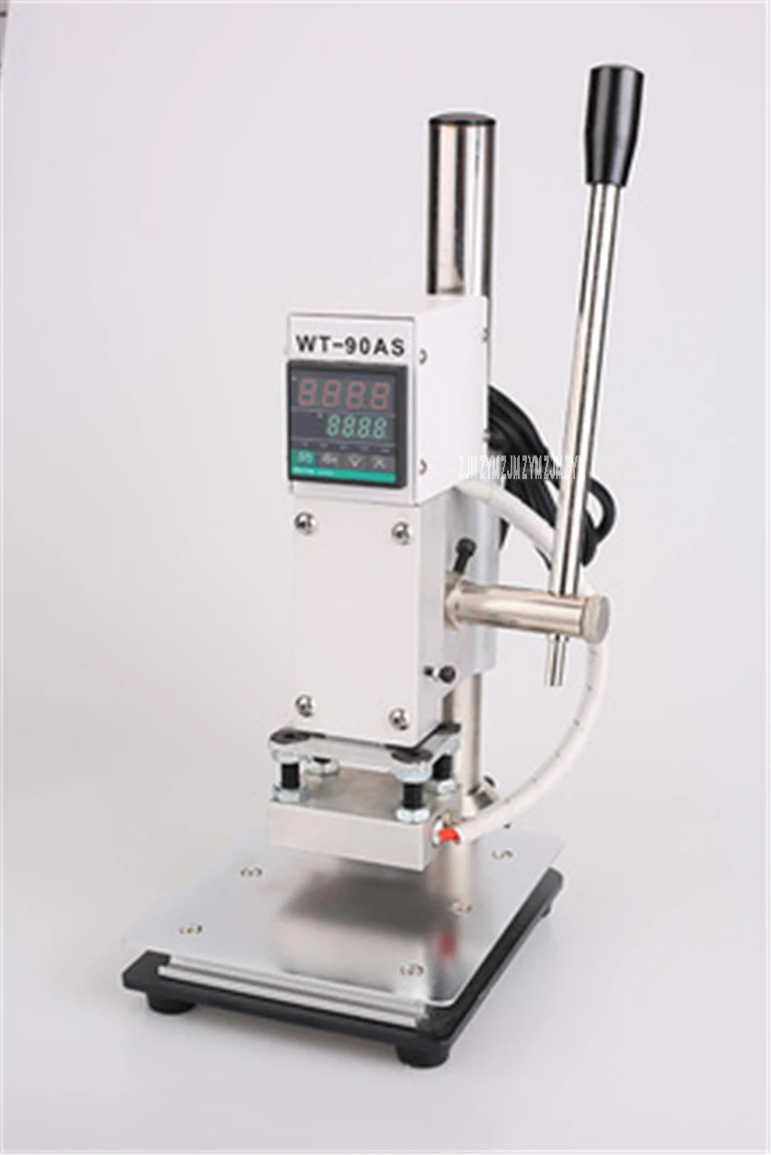 220V 5 7cm WT-90AS маленькая ручная Горячая фольга направляющая для стемпинга Бронзирующая машина для ПВХ кожи и бумажных карт штамповки и штамповки 220 В/110 В - Цвет: 220V 5 7cm