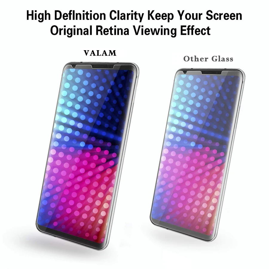 VALAM 3D изогнутое закаленное стекло для LG V30 V40 G7 G8 V50 ThinQ защитная пленка УФ жидкое H930