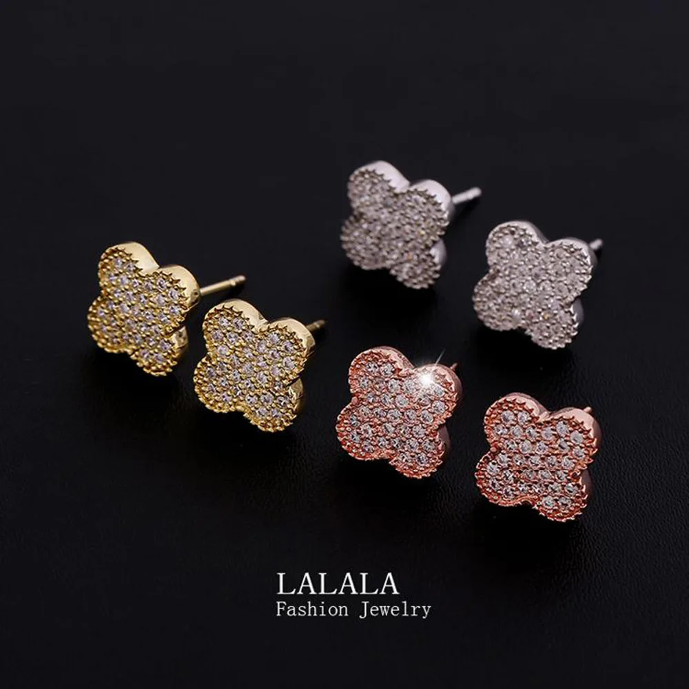 LUALA Люксовый Бренд Высокого Качества Для Женщин Дамы Серьги 3 Цвета Меди Циркон