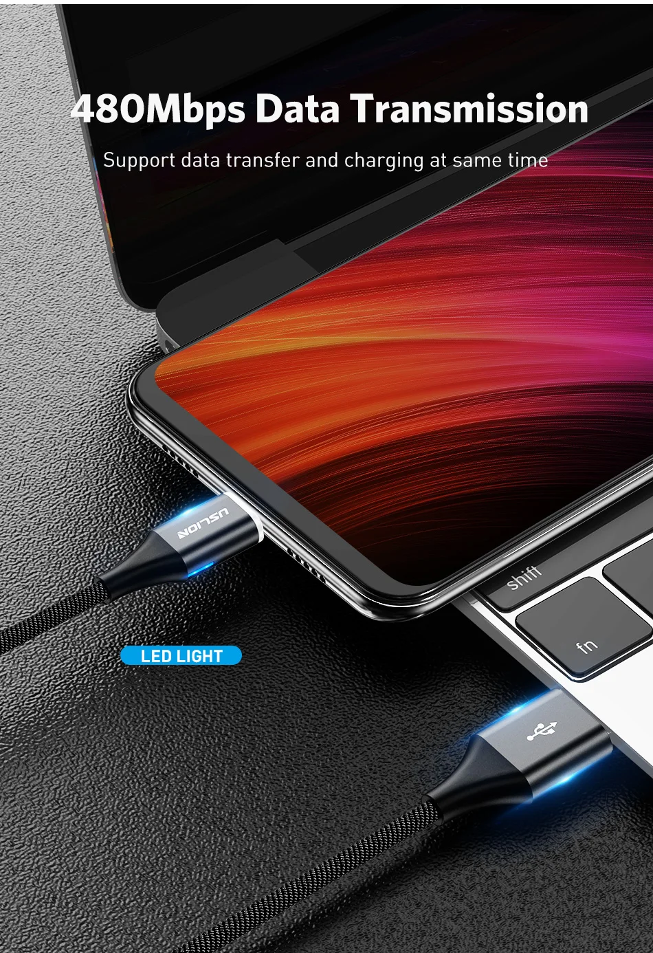 Магнитный кабель USLION, 3 А, кабель для быстрой зарядки usb type C и кабель Micro USB, магнитный кабель для зарядки и передачи данных, кабели для мобильных телефонов