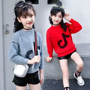 Осень-зима 2018, новинка, утепленный свитер для девочек, свободный модный свитер для девочек.