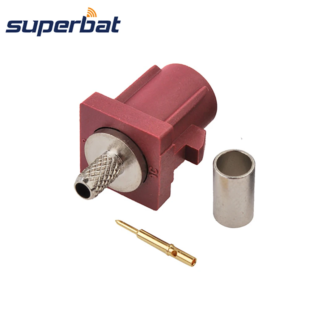 Superbat Fakra D Violet /4004 Crimp Male Connector for Bordeaux Car GSM Cellular Phone for Coaxial Cable RG316 RG174 LMR100