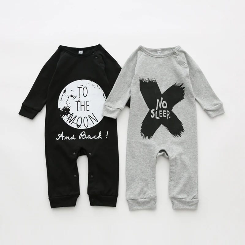 Детский хлопковый комбинезон для новорожденных черный и серый из 100% хлопка 2