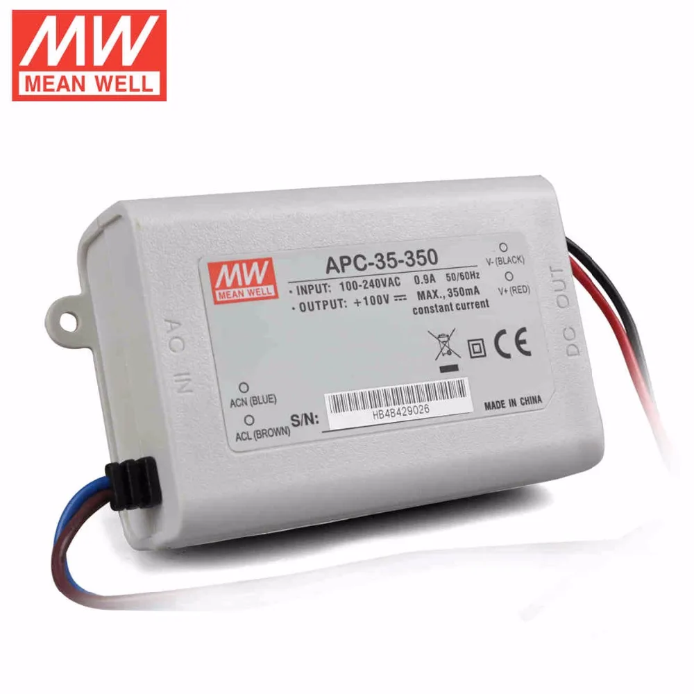 Mean Well APC 35 350 Вт 28 ~ 100 в 350мА светодиодный водонепроницаемый драйвер Один выход