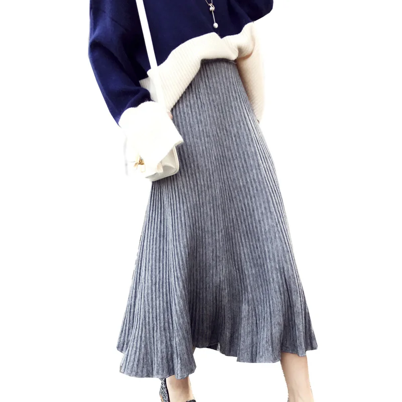 2018 Новая женская длинная Плиссированная Юбка Повседневная Весенняя Модная