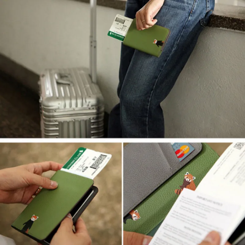 Дорожная кожаная сумка для паспорта женщин и мужчин держатель карт дорожная