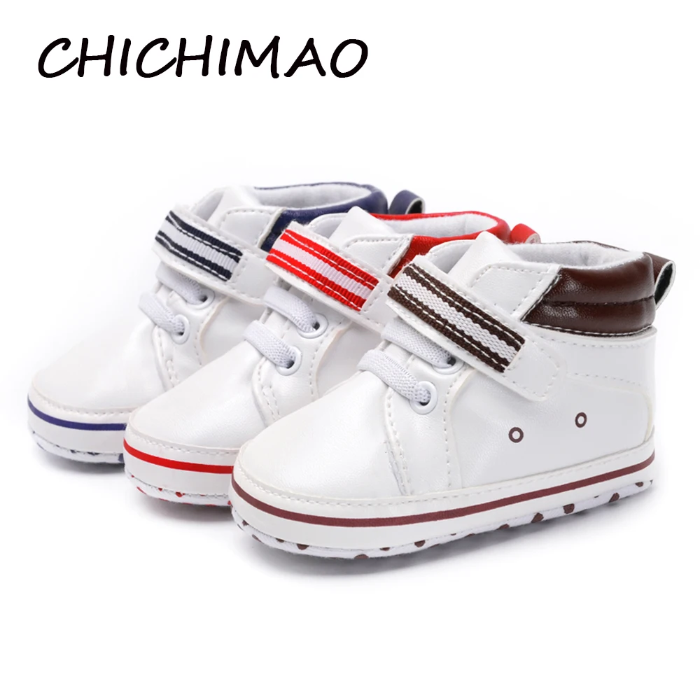 Прелестные парусиновые Кроссовки для новорожденных из искусственной кожи с