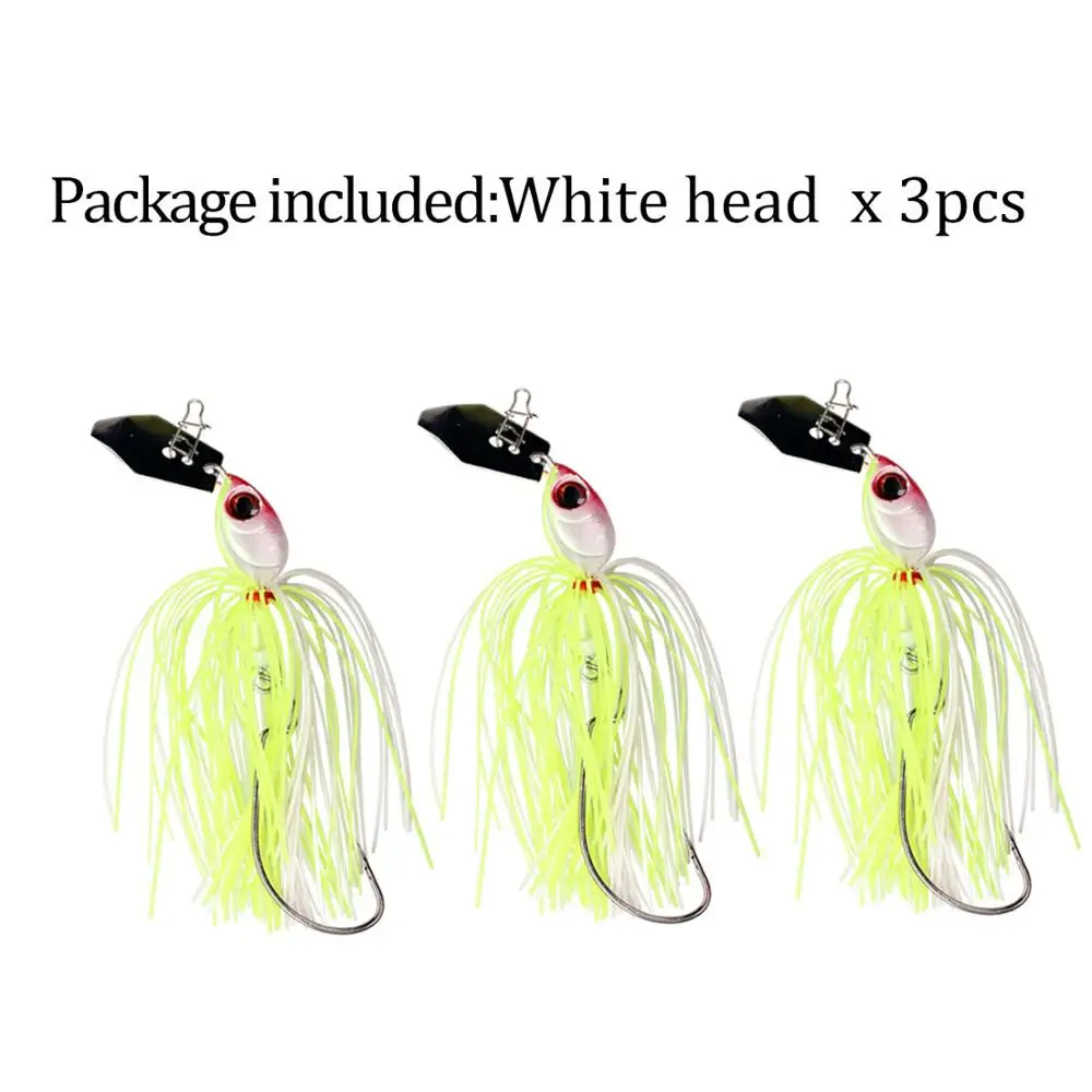 3pcs whitehead 3 шт./лот, приманка для ловли окуня, 18 г, 11,5 см, джиг-голова, рыболовные приманки, 3D глаза, приманка для ловли окуня - Цвет: 3pcs whitehead