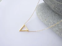 gift hollow triangle pendant necklace triangle geometric hexagon simple polygon geometry v shape mathematics necklace jewelry