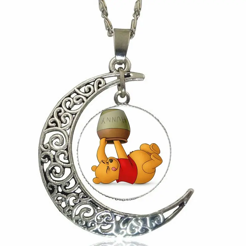 For Woman Vintage Statement Bear Honeypot Fashion Necklaces &amp Pendants Necklace With Crescent Moon Glass | Украшения и
