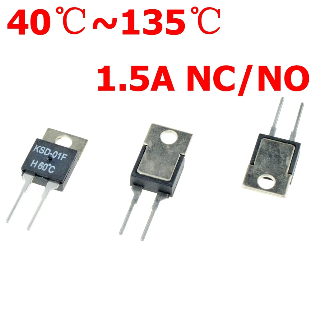 40, 50, 60, 70, 80, 90, 100 DegC NC нормально закрытый, не нормально открытый, 1.5A, термодатчик, термодатчик, термостат, KSD-01F, JUC-31F