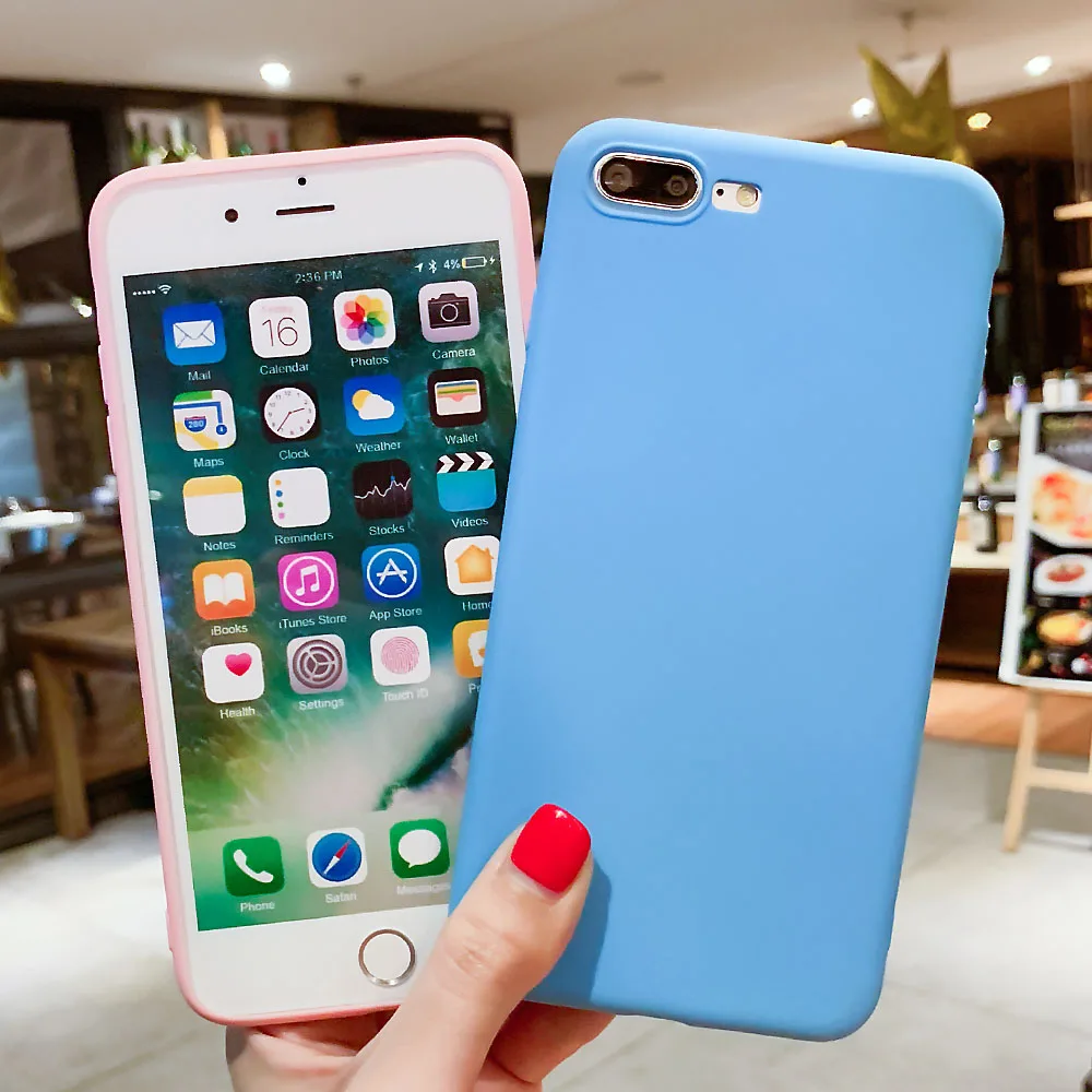 Силиконовый чехол для iPhone 5 5S SE 6 S 7 8 Plus Чехлы ТПУ карамельного цвета крышка X XR Xs