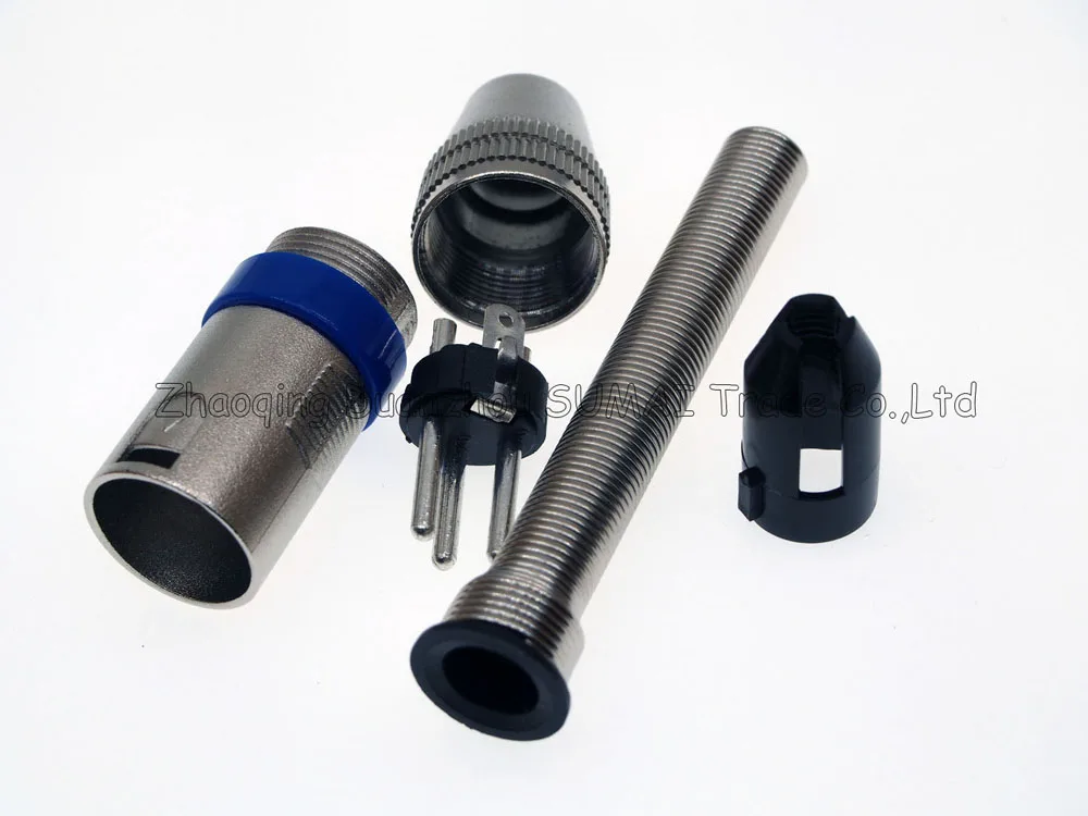 3Pin CANNON KTV аудио MIC разъем XLR 3 Pin папа J3P микрофона с длинной пружиной серебро синим