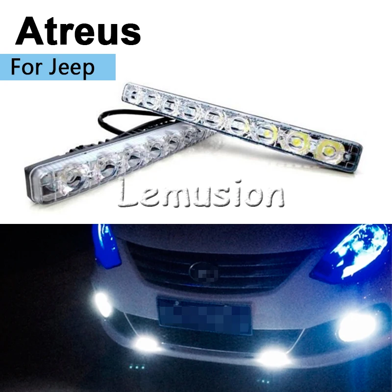 Автомобильные светодиодные дневные ходовые огни 1 пара 12 В для Jeep Renegade Wrangler Grand