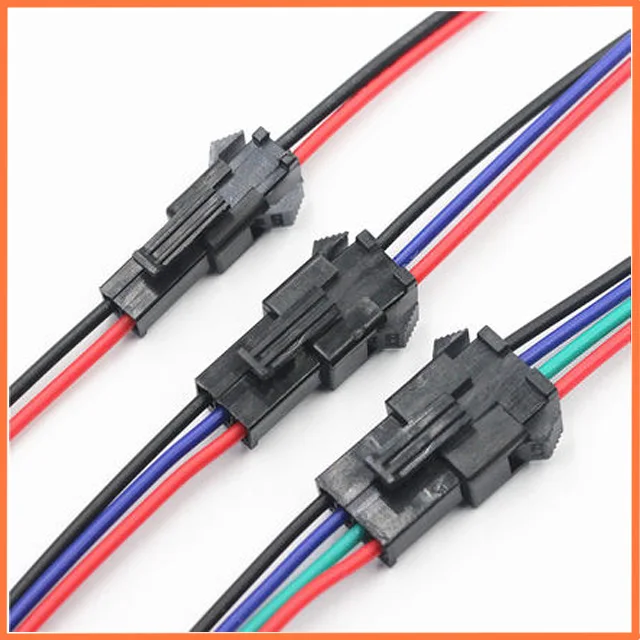 30 парт/Лот 20 Φ 40 см/пара JST 2pin 3pin 4pin светодиодный соединительный провод штекер и