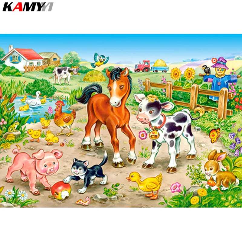 

5D DIY diamond embroidery cartoon animal diamond painting cross stitch mosaic full square / round diamond decoration home XY1