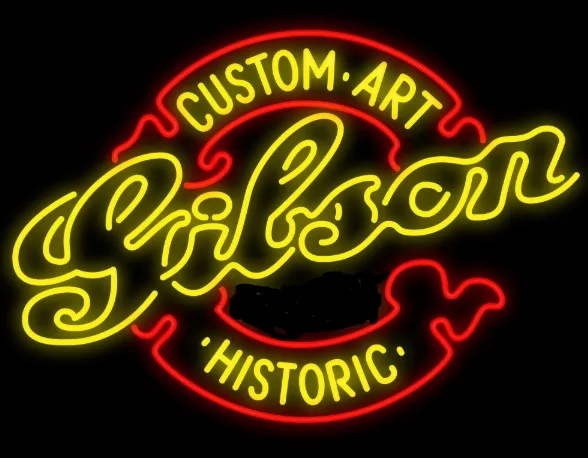 Изготовленный на заказ гитара Gibson Стекло неоновый светильник вывеска пивной