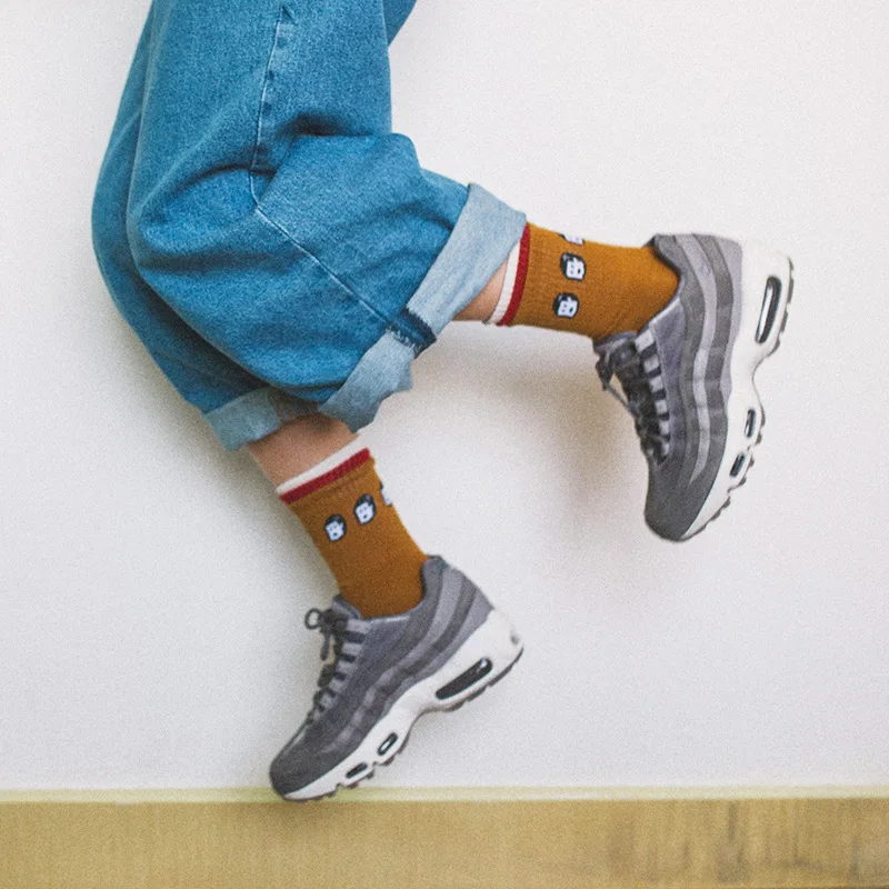 Женские новые модные японские носки стильные милые Мультяшные однотонные