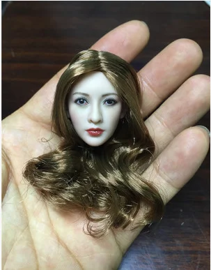 Custom 1/6 Asia Beauty Head Sculpt Similar to Liu Yan yellow hair 2017 new hot sale Female Model For 12'' PH Body toys | Игрушки и
