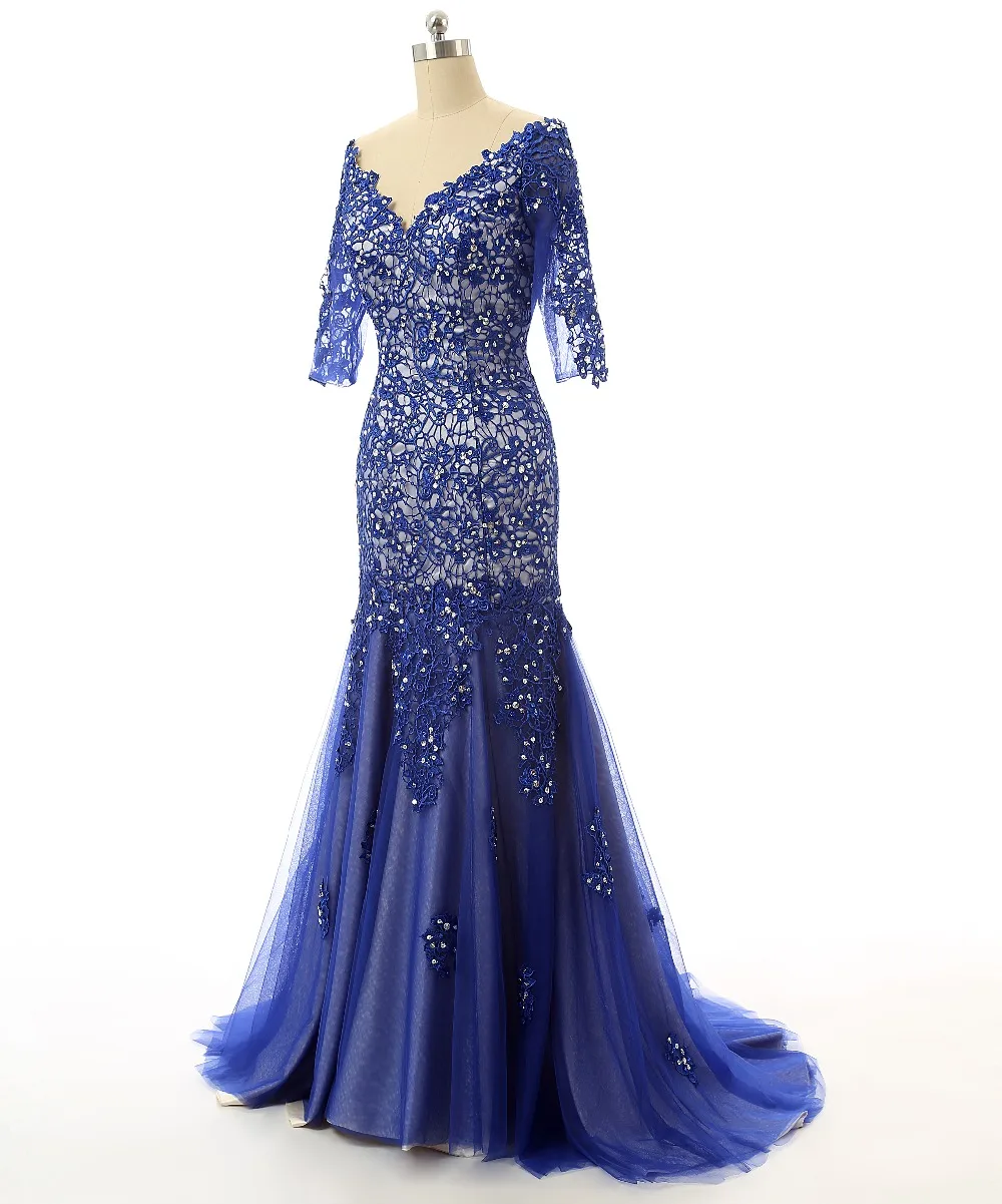 Женское вечернее платье-русалка элегантное кружевное длинное платье с рукавом