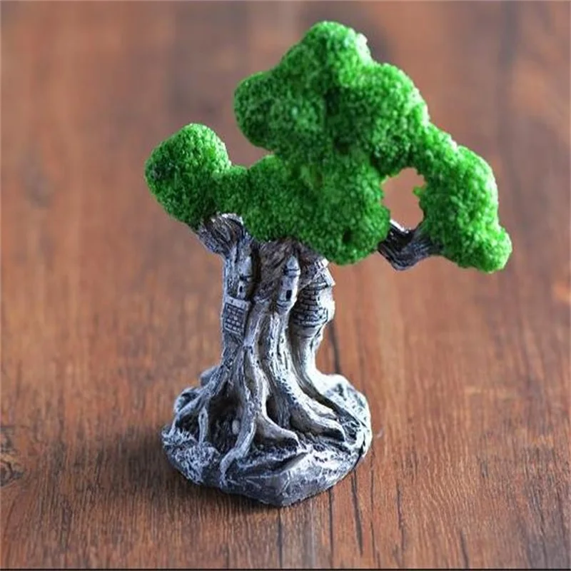 Украшение для сада, домашнее украшение, микро Ландшафтный замок, дерево для сада, декоративное украшение из смолы, ручная работа, сосновое дерево