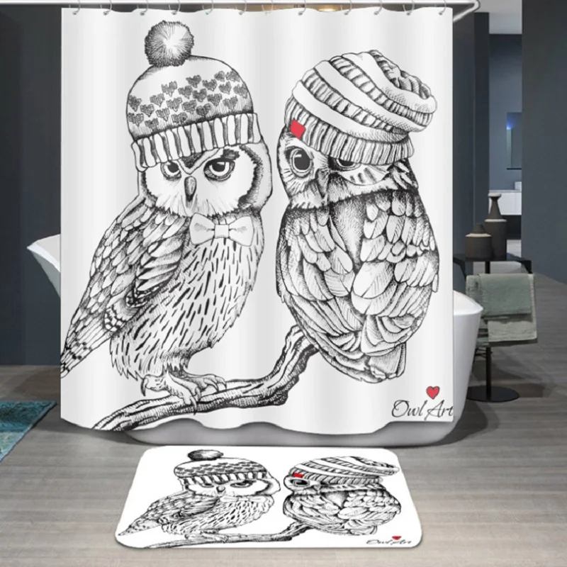 3D печатная креативная полиэфирная Штора для ванны водонепроницаемая