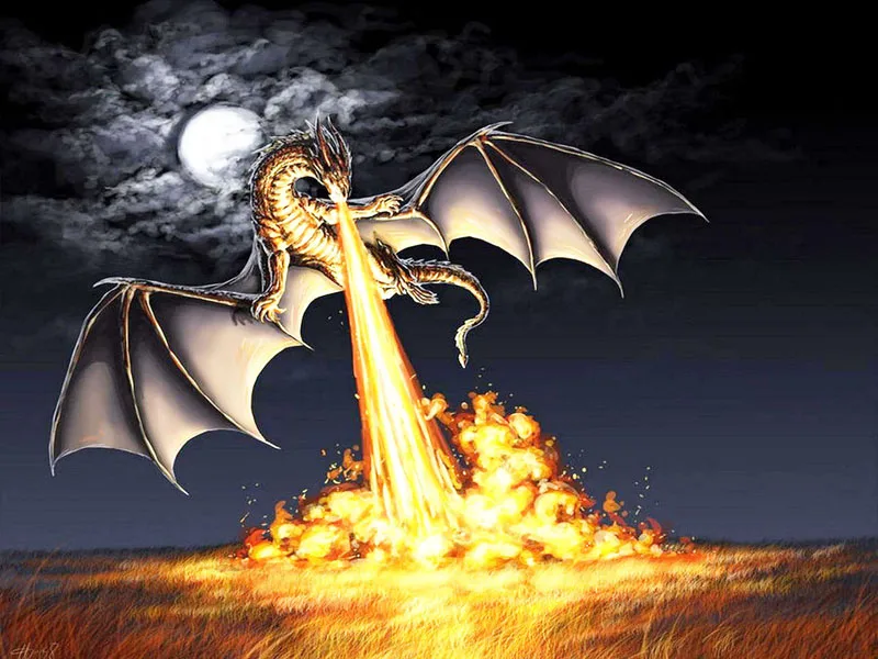 Стразы DIY пластиковые поделки картина с бриллиантами Огненный Дракон прерий