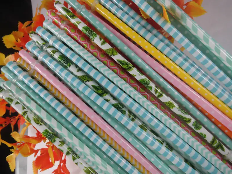 Пластиковая соломинка для вечерние 23 см в полоску | Дом и сад