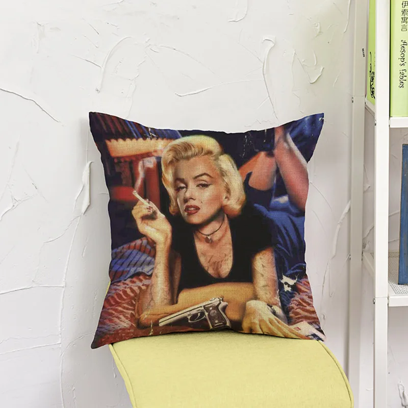 Наволочка с изображением персонажа Мэрилин Монро 45x45 см|cushion cover|decorative cushion coverspop art