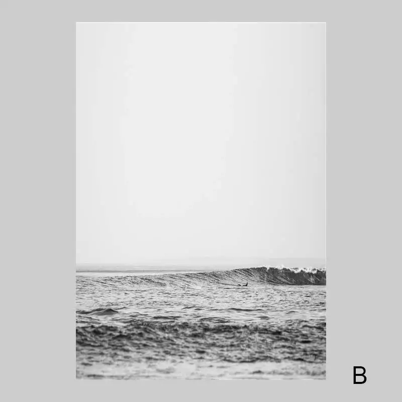 

Sea Poster Black And White Seacoast Wall Art Canvas Painting Nordic Poster Abstract Wall Pictures Decor Unframed