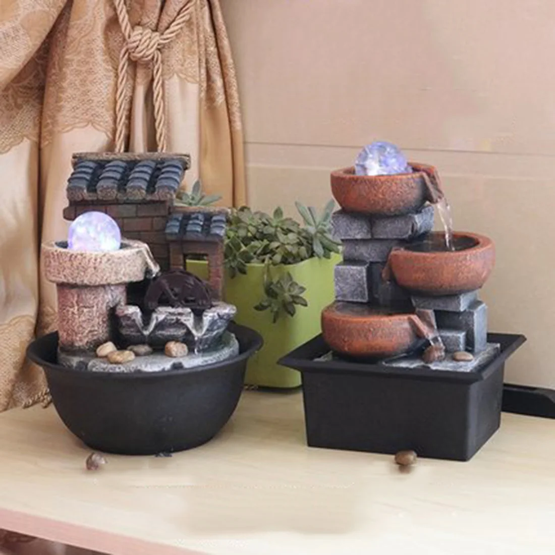 

Creative Indoor Water Fountains Feng Shui Resin Crafts Gifts Indoor Fountain fontaine interieur Desktop Home Decor Accessories