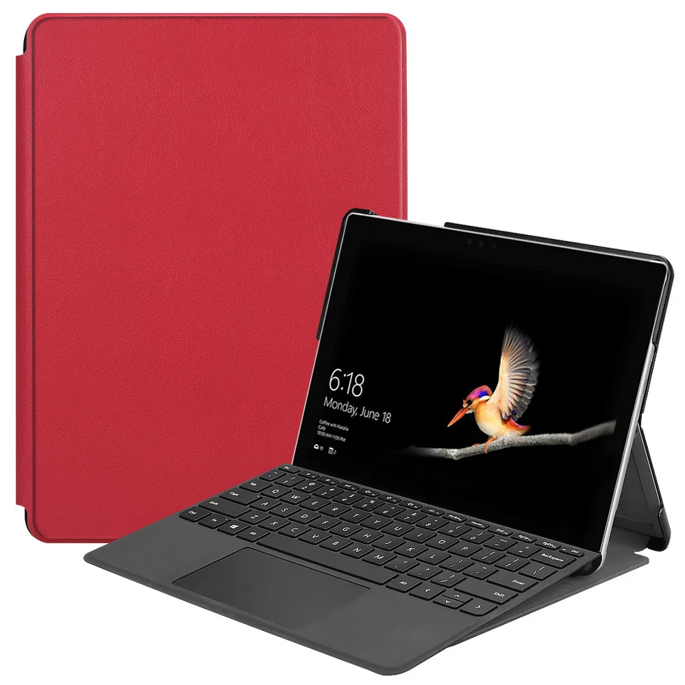 Роскошный чехол из искусственной кожи + кожаный с откидной ножкой для Microsoft Surface Go