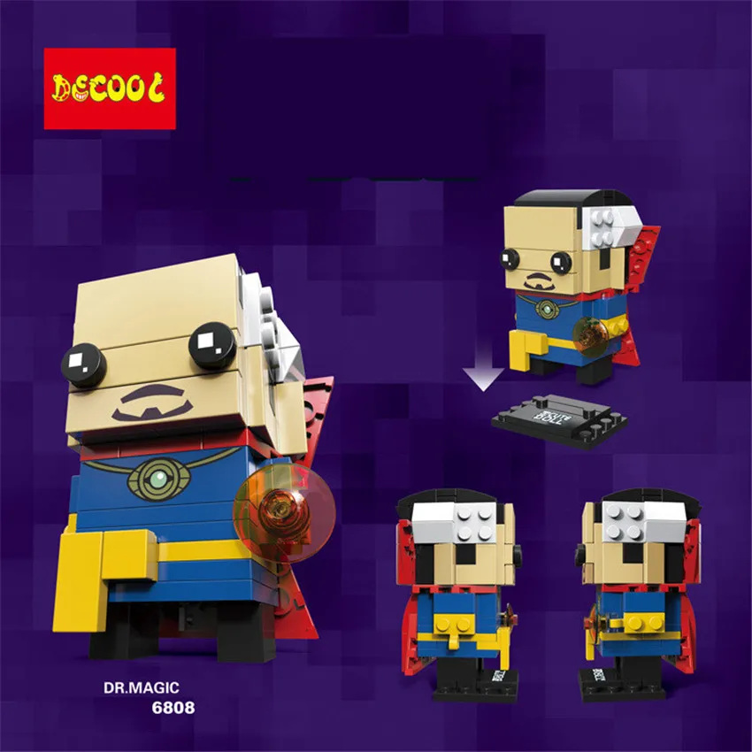DECOOL 6 шт./лот Dragon Block Dark World Droll Super Hero Thor Bircks строительный блок комплект милый робот кукла для детей