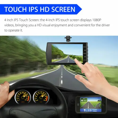 4 дюймовый 1080HD Автомобильный видеорегистратор с сенсорным экраном камера видео